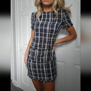 Top Secret Black and White Tweed Dress